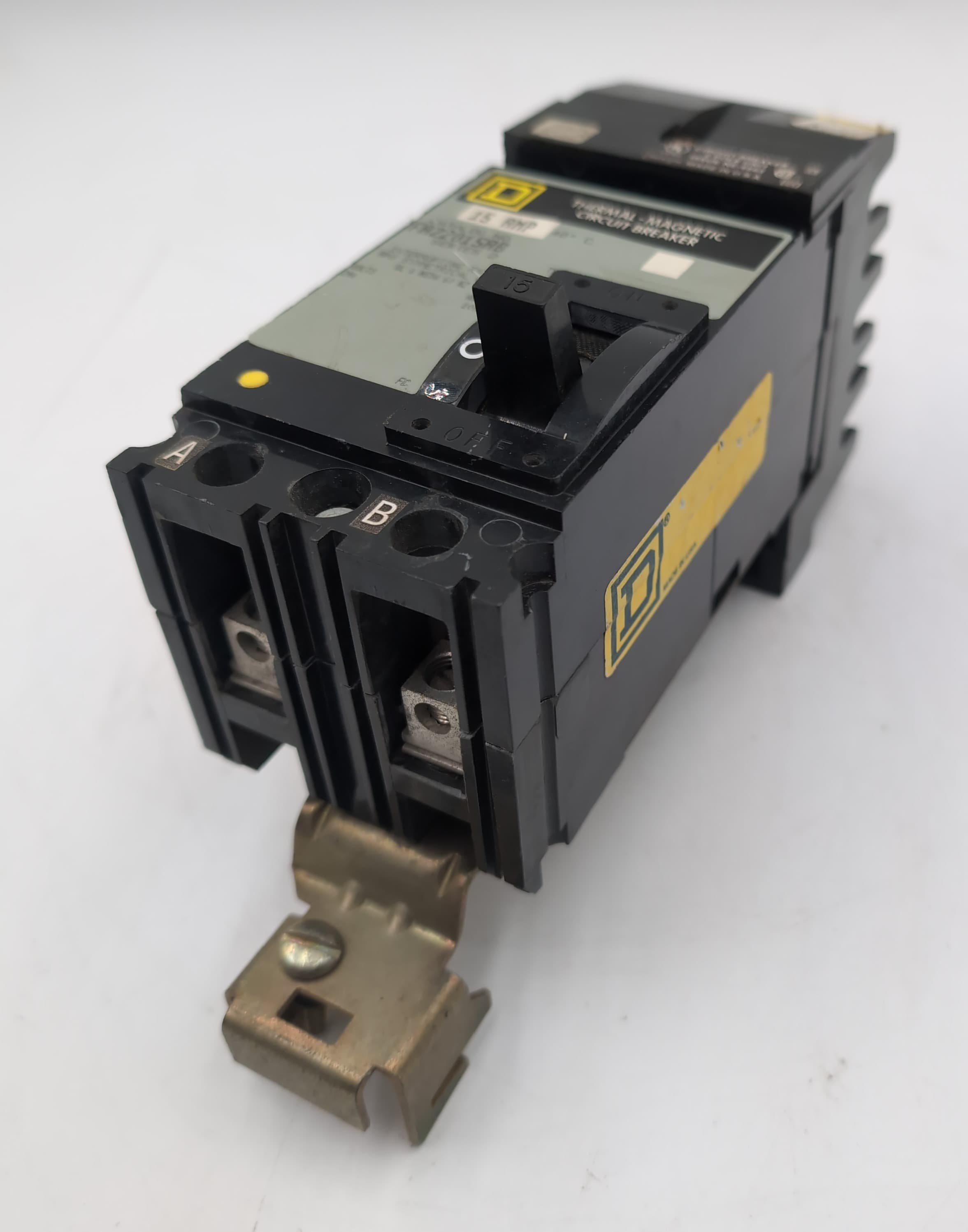 Square D 15A Circuit Breaker FA22015AB I-Line 2-Pole 240VAC AB Phase HACR Rated – image 1