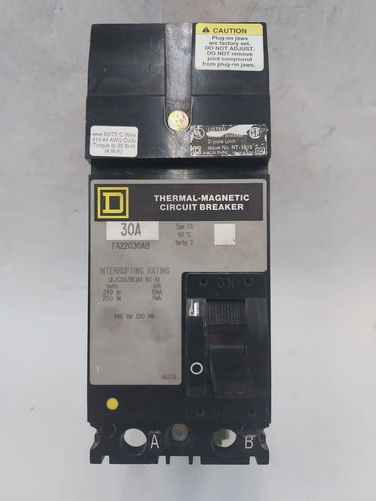 Square D FA22030AB Circuit Breaker — image 1 of 7