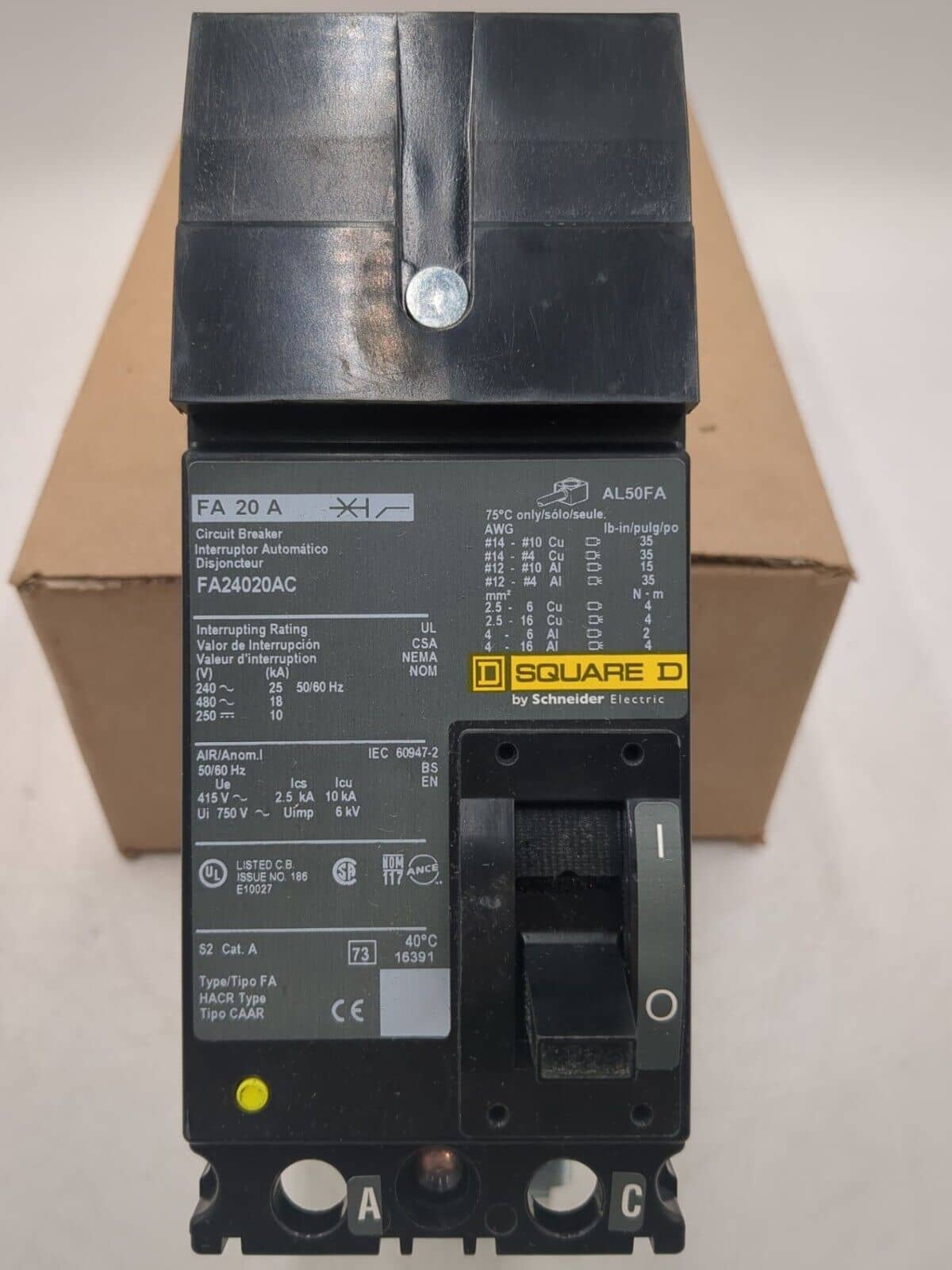 Square D FA24020AC Circuit Breaker — image 1 of 8