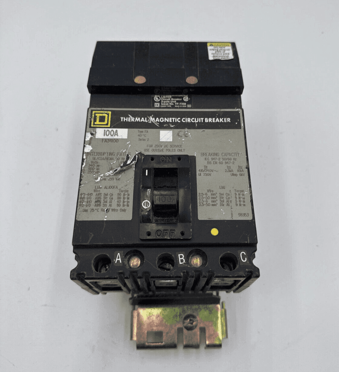 Square D FA34100 Circuit Breaker — image 1 of 8