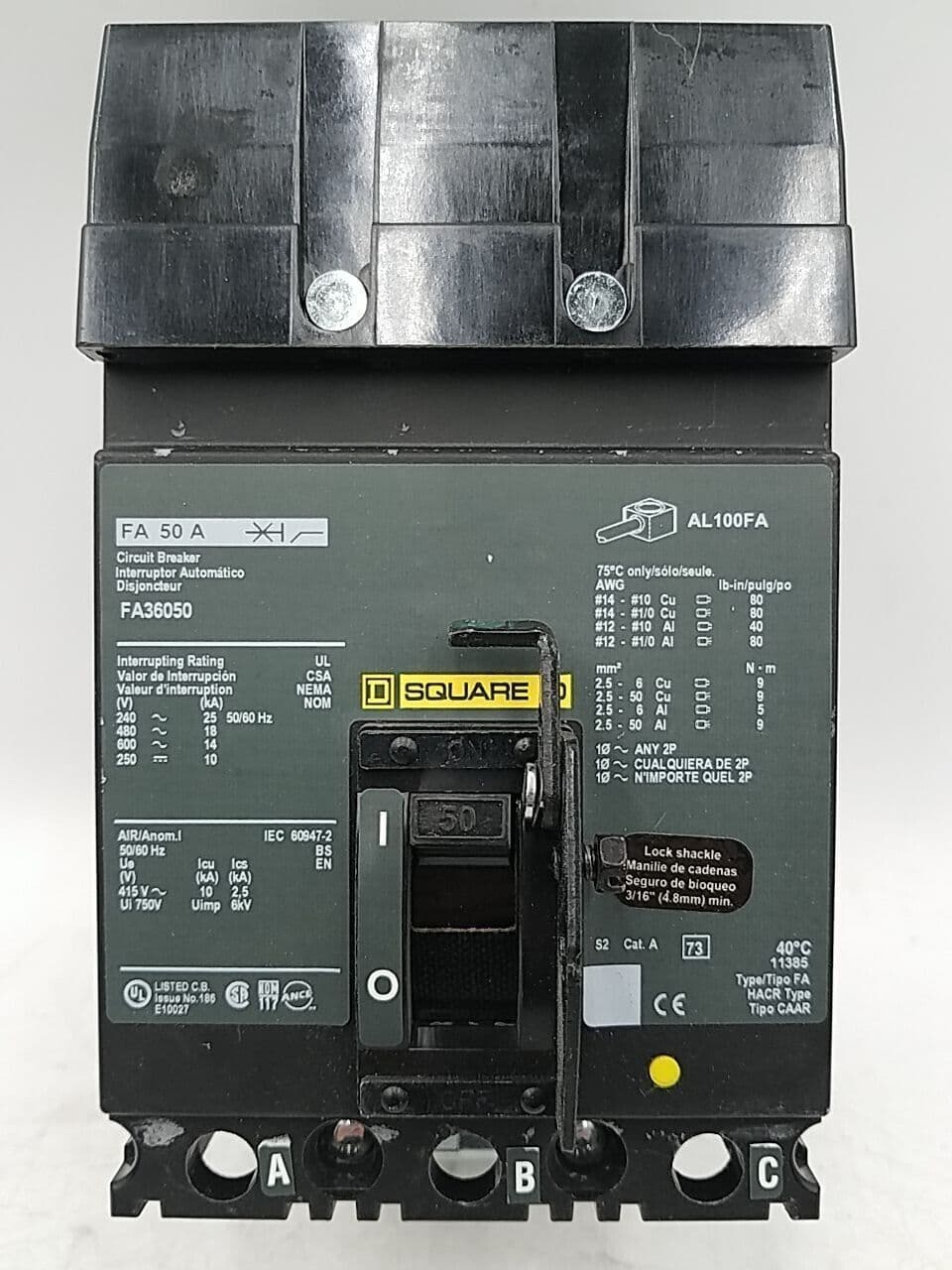Square D FA36050 Circuit Breaker — image 1 of 7