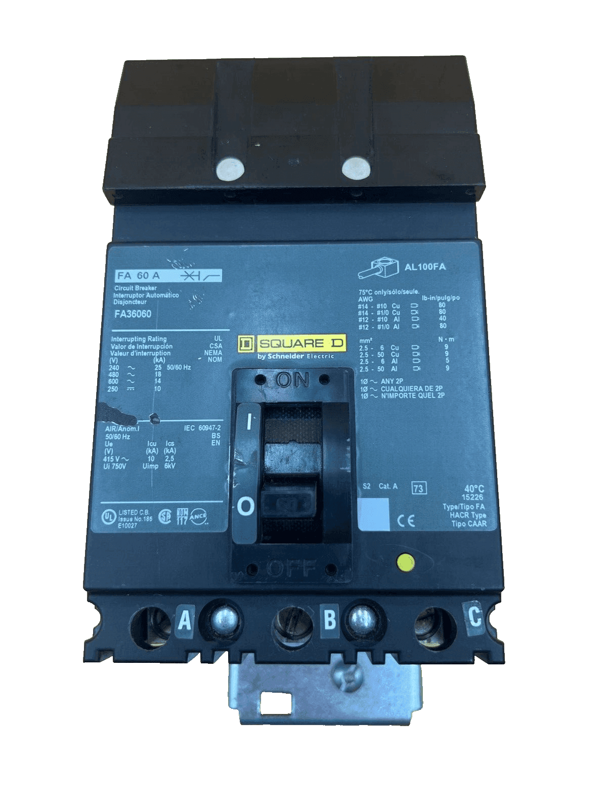 Square D FA36060 Circuit Breaker — image 1 of 6