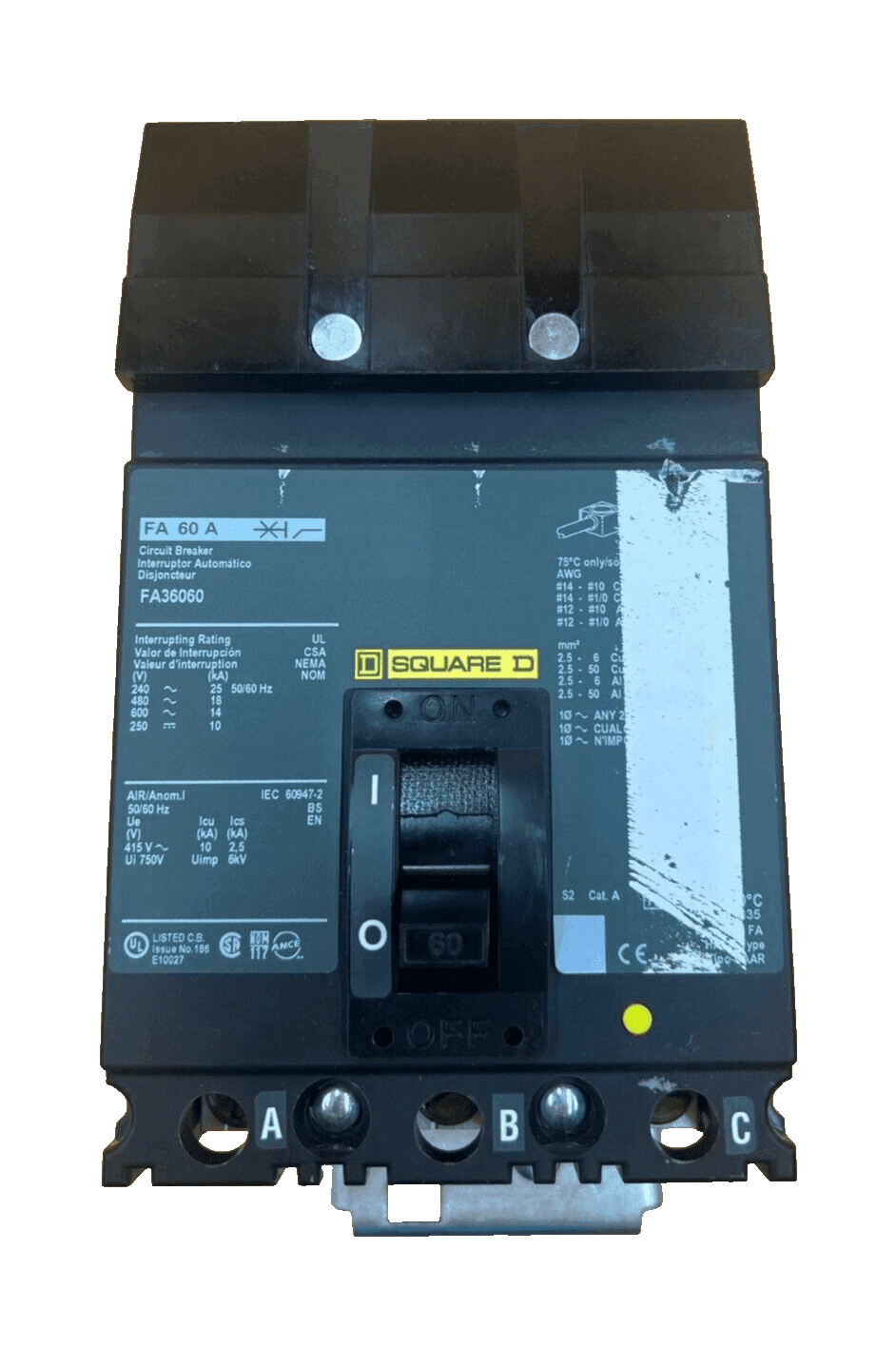 Square D FA36060 Circuit Breaker — image 1 of 6