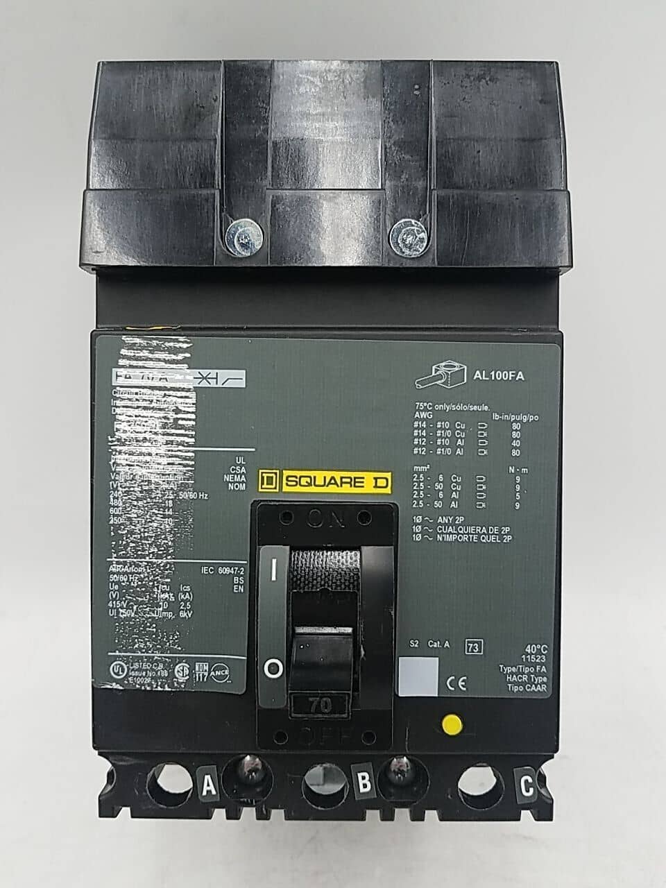 Square D FA36070 Circuit Breaker — image 1 of 7