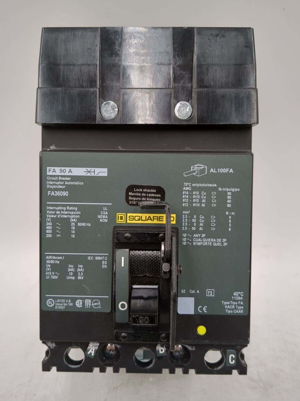 Square D FA36090 Circuit Breaker — image 1 of 6