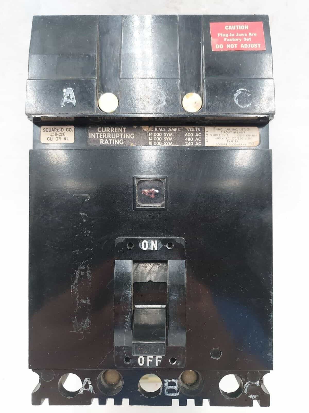 Square D FA36100 Circuit Breaker — image 1 of 6