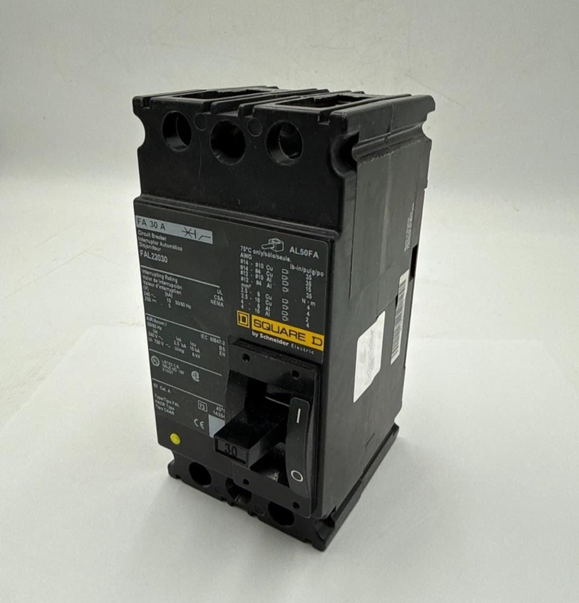 Square D FAL22030 Circuit Breaker 30A 2P 240V FAL Bolt On 30 Amp 2 Pole New – image 1