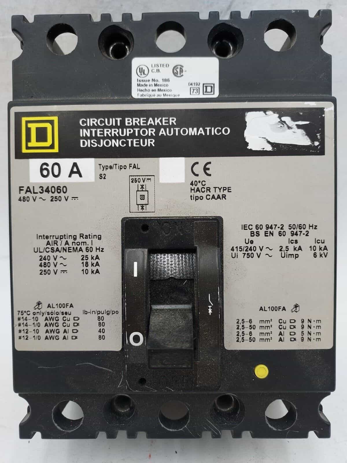 Square D FAL34060 Circuit Breaker — image 1 of 6