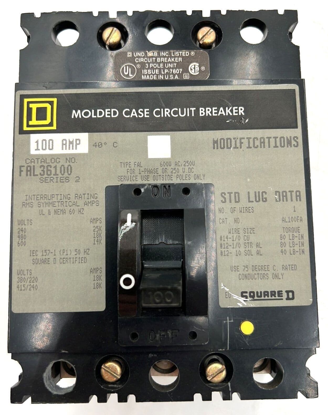Square D FAL36100 Circuit Breaker — image 1 of 7