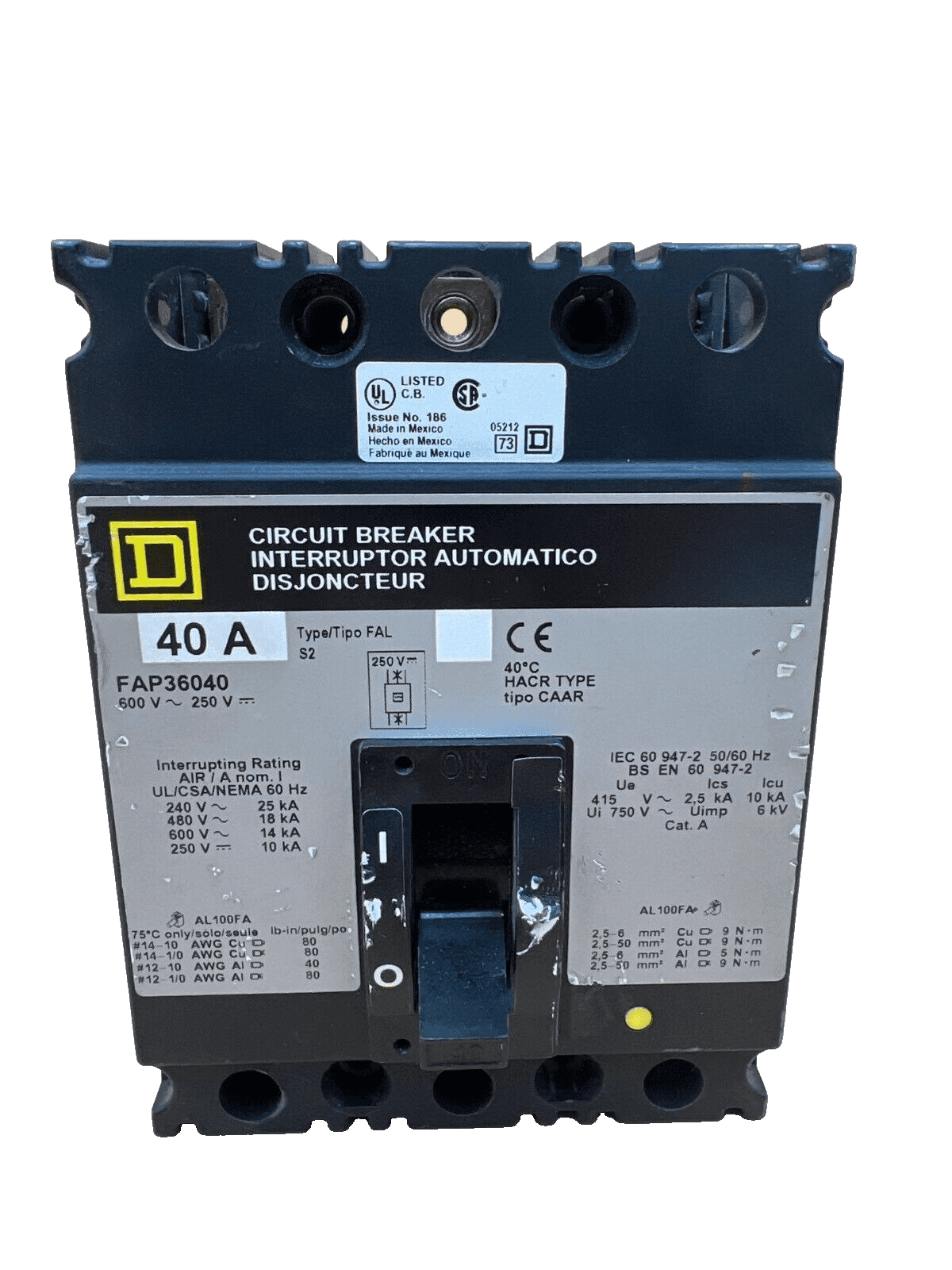 Square D FAP36040 Circuit Breaker — image 1 of 6