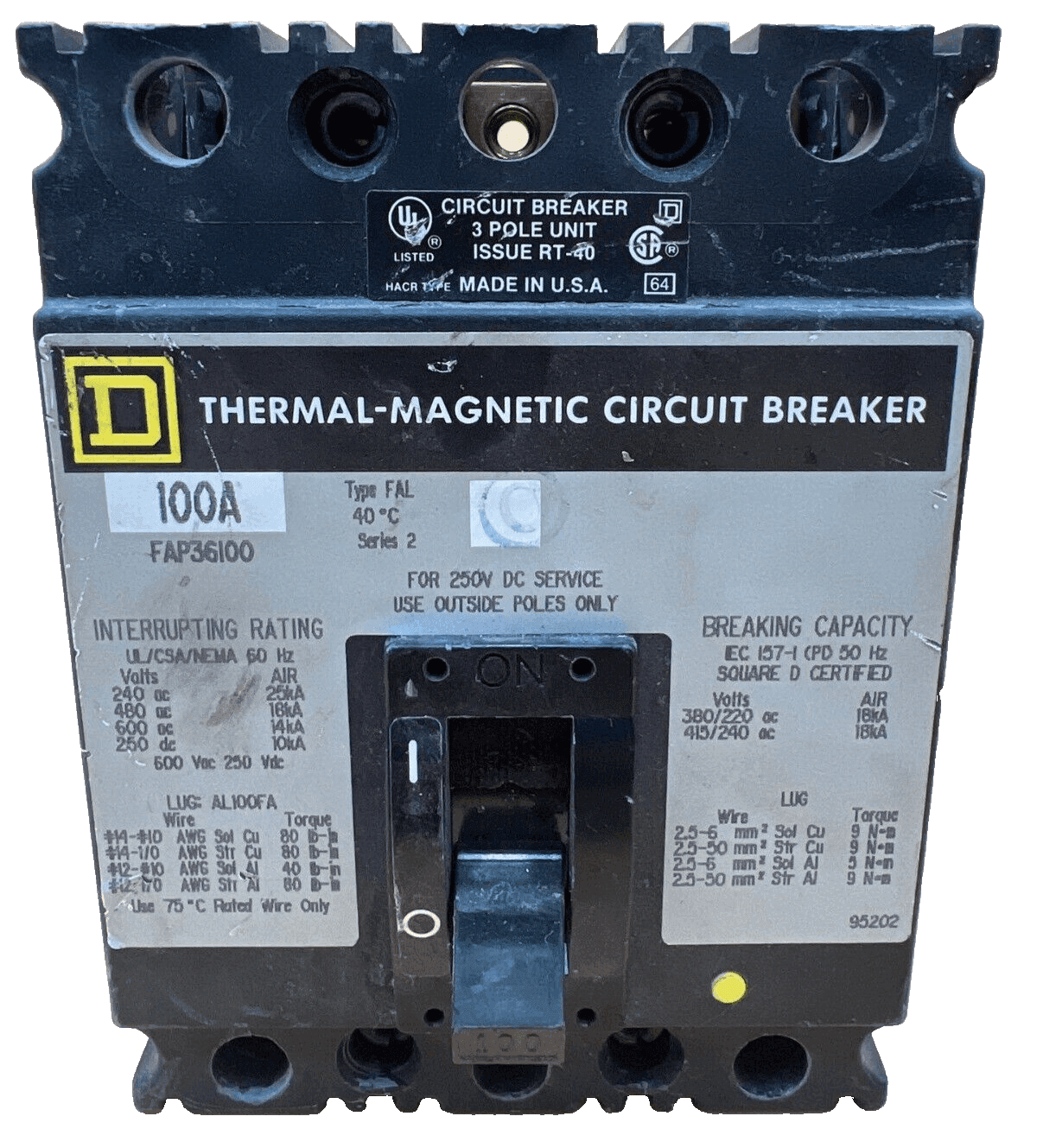 Square D FAP36100 Circuit Breaker — image 1 of 6