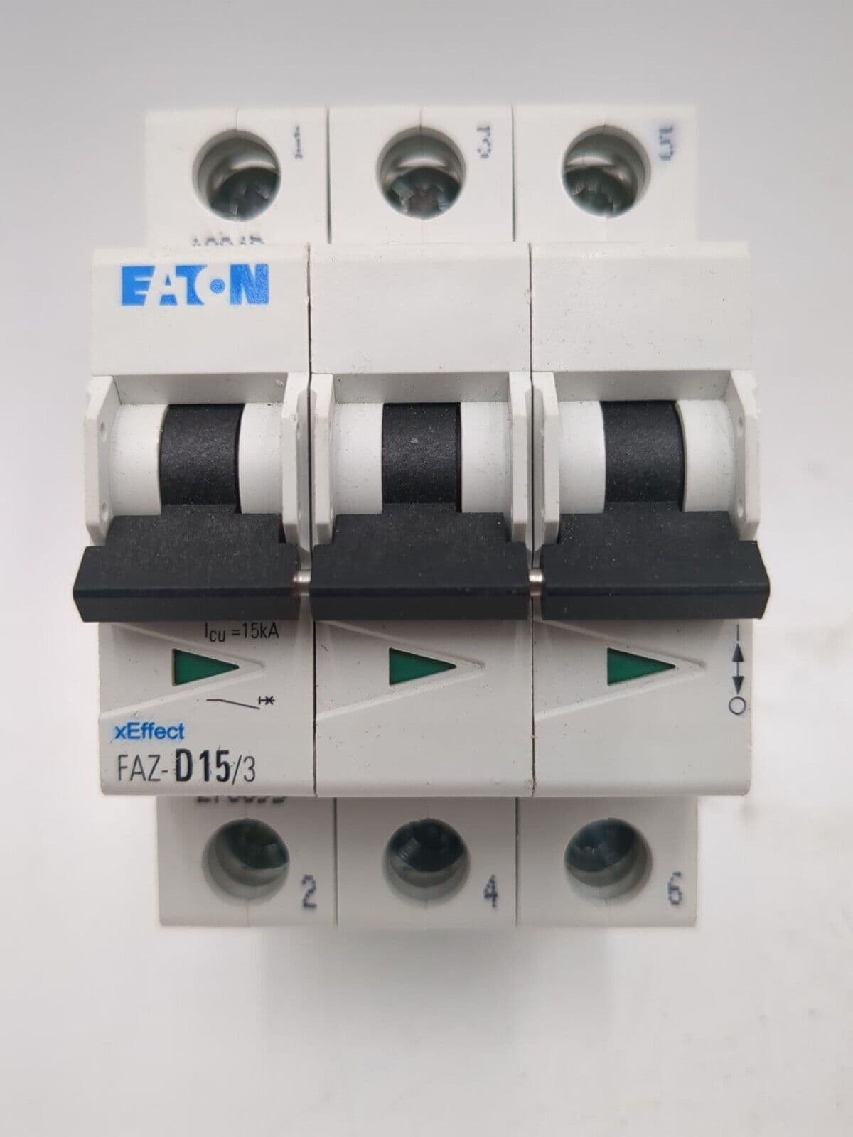 Eaton FAZ-D15/3 Circuit Breaker 15kA 3P 480/277V xEffect 3 Pole Din Rail Mount