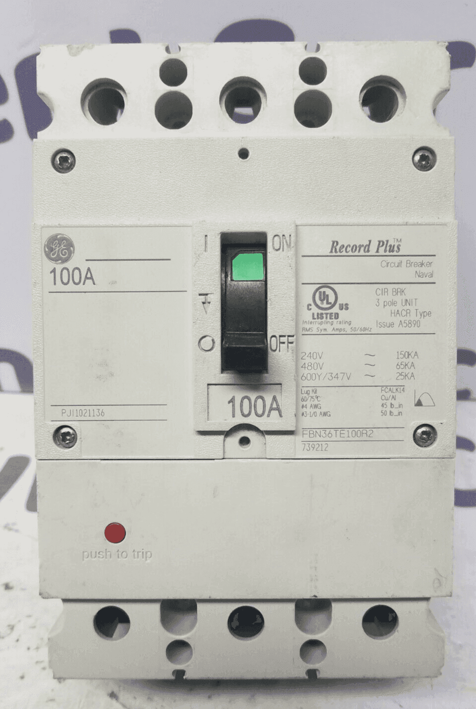 GE FBN36TE100R2 Circuit Breaker — image 1 of 6