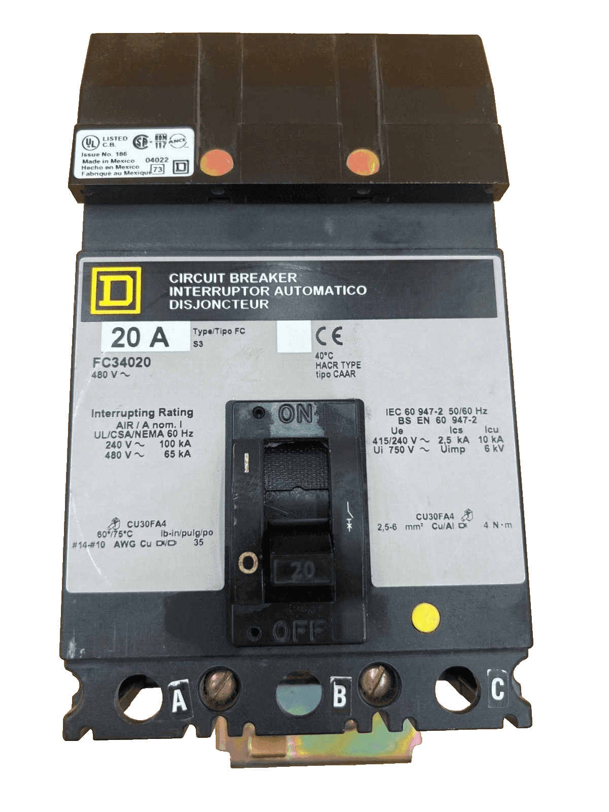 Square D FC34020 Circuit Breaker — image 1 of 6