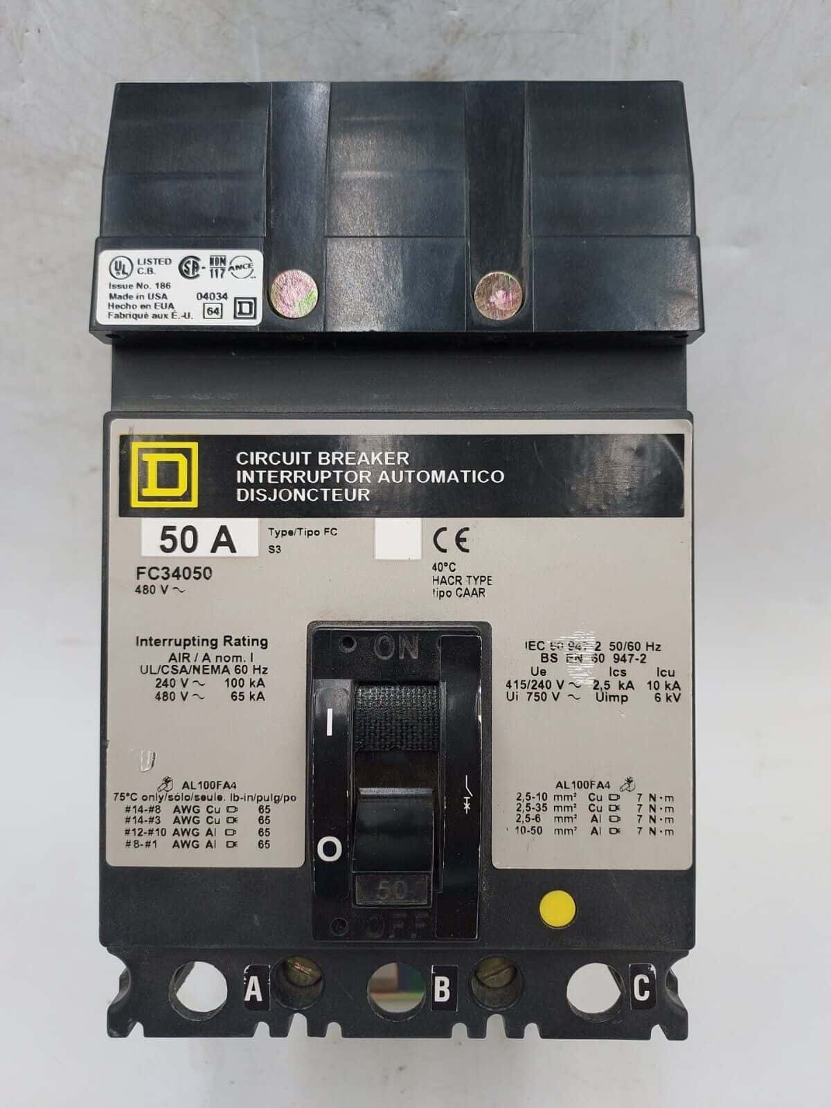 Square D FC34050 Circuit Breaker — image 1 of 7