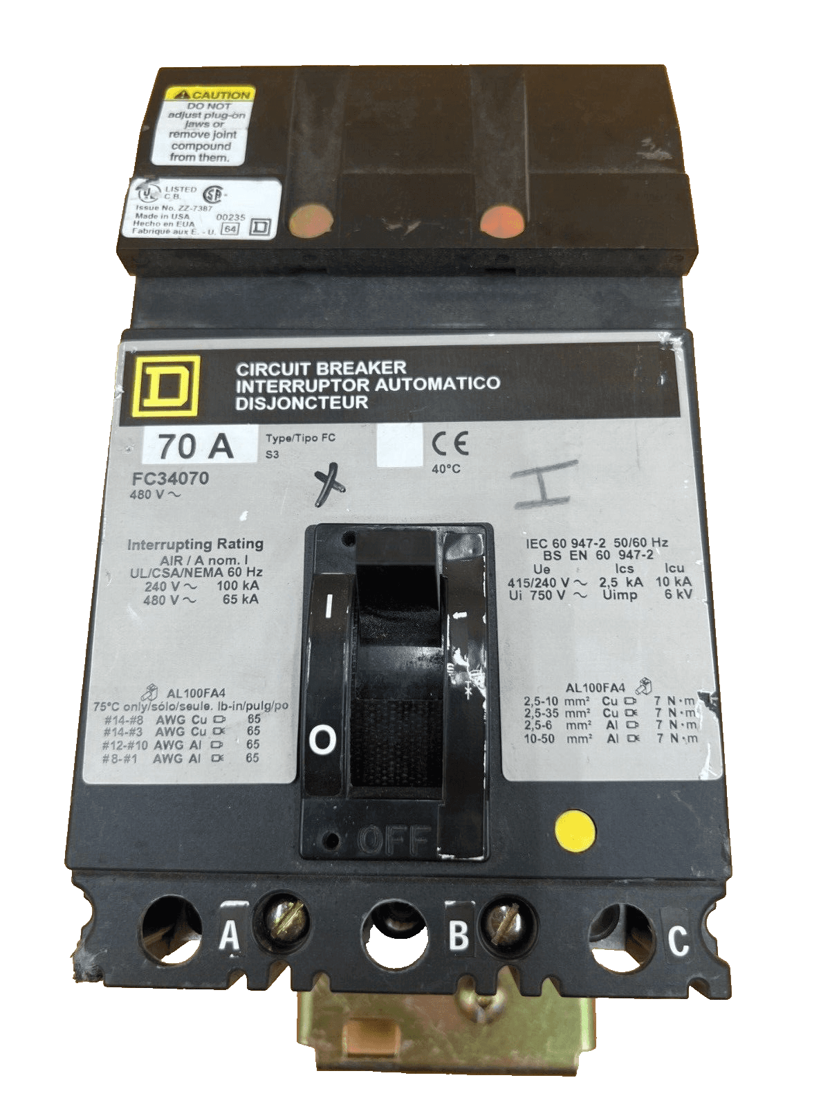 Square D FC34070 Circuit Breaker — image 1 of 7