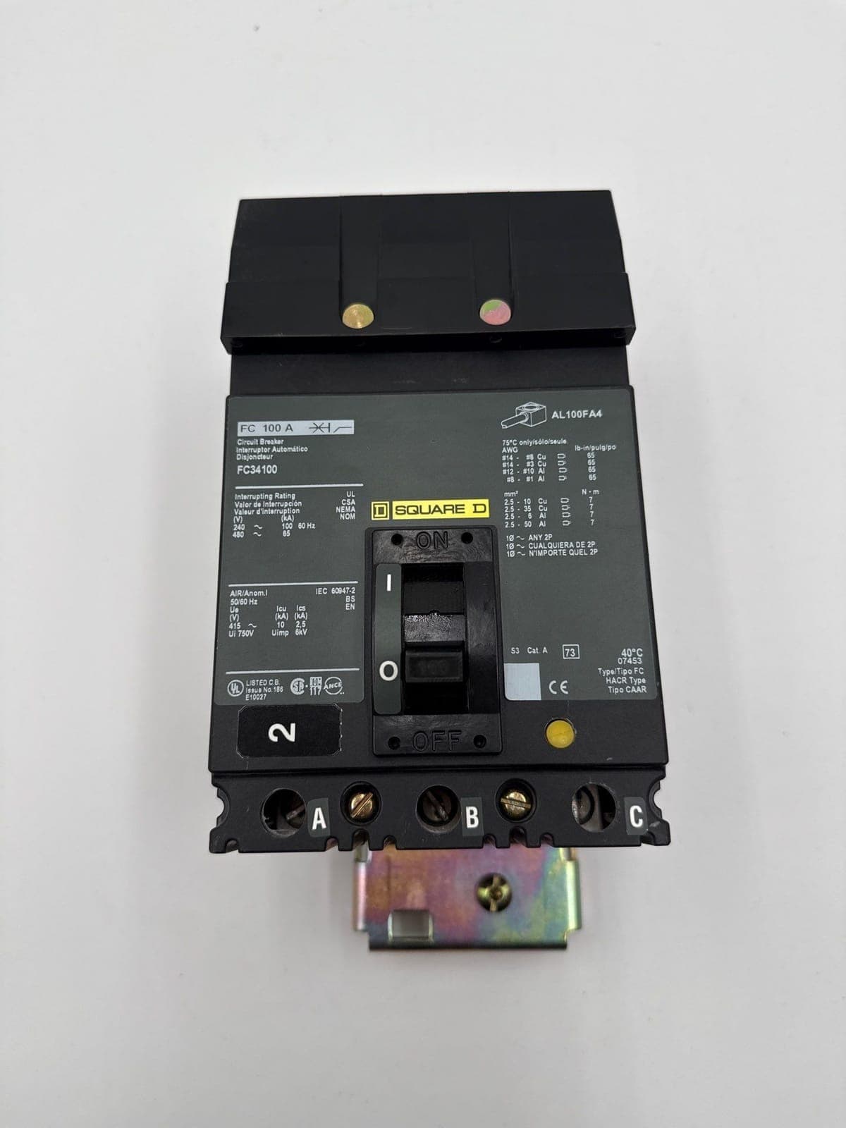 Square D FC34100 Circuit Breaker — image 1 of 6