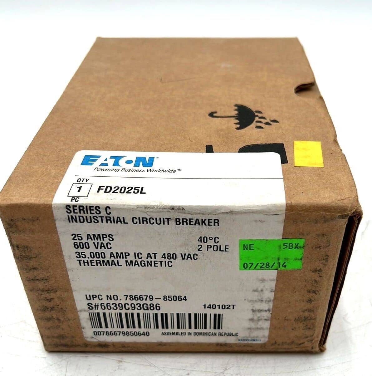 Eaton FD2025L Circuit Breaker — image 1 of 3
