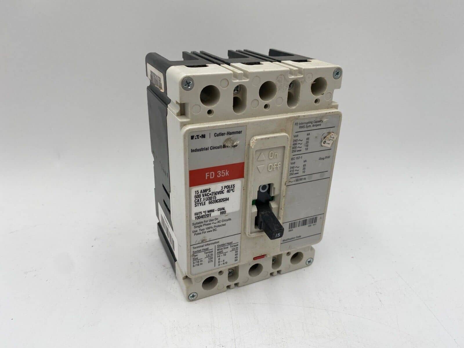 Eaton FD3015 Circuit Breaker — image 1 of 12