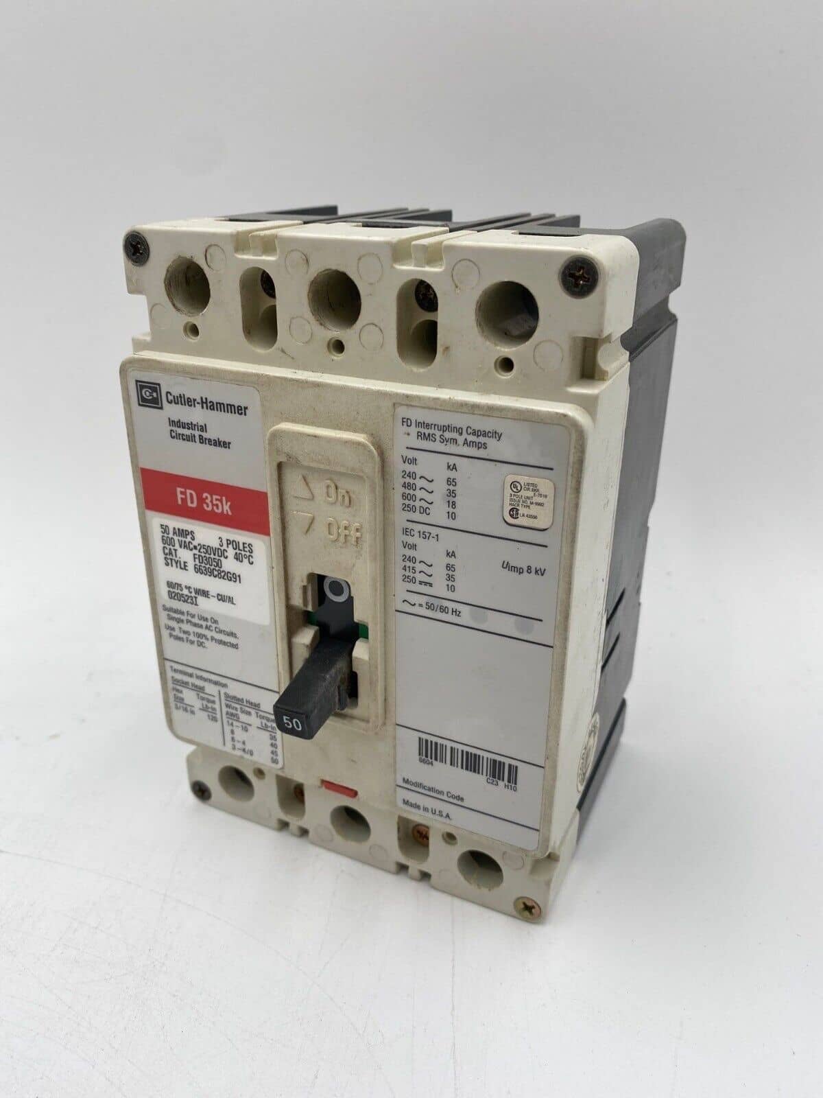 Eaton FD3050 Circuit Breaker — image 1 of 12