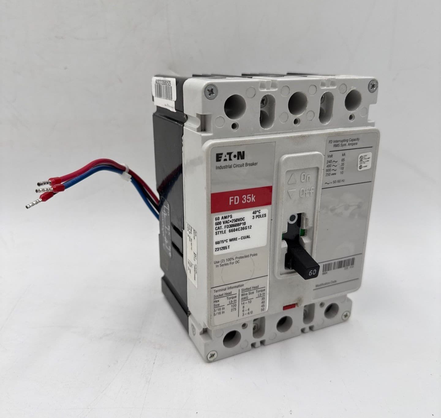 Eaton FD3060BP10 Circuit Breaker — image 1 of 10