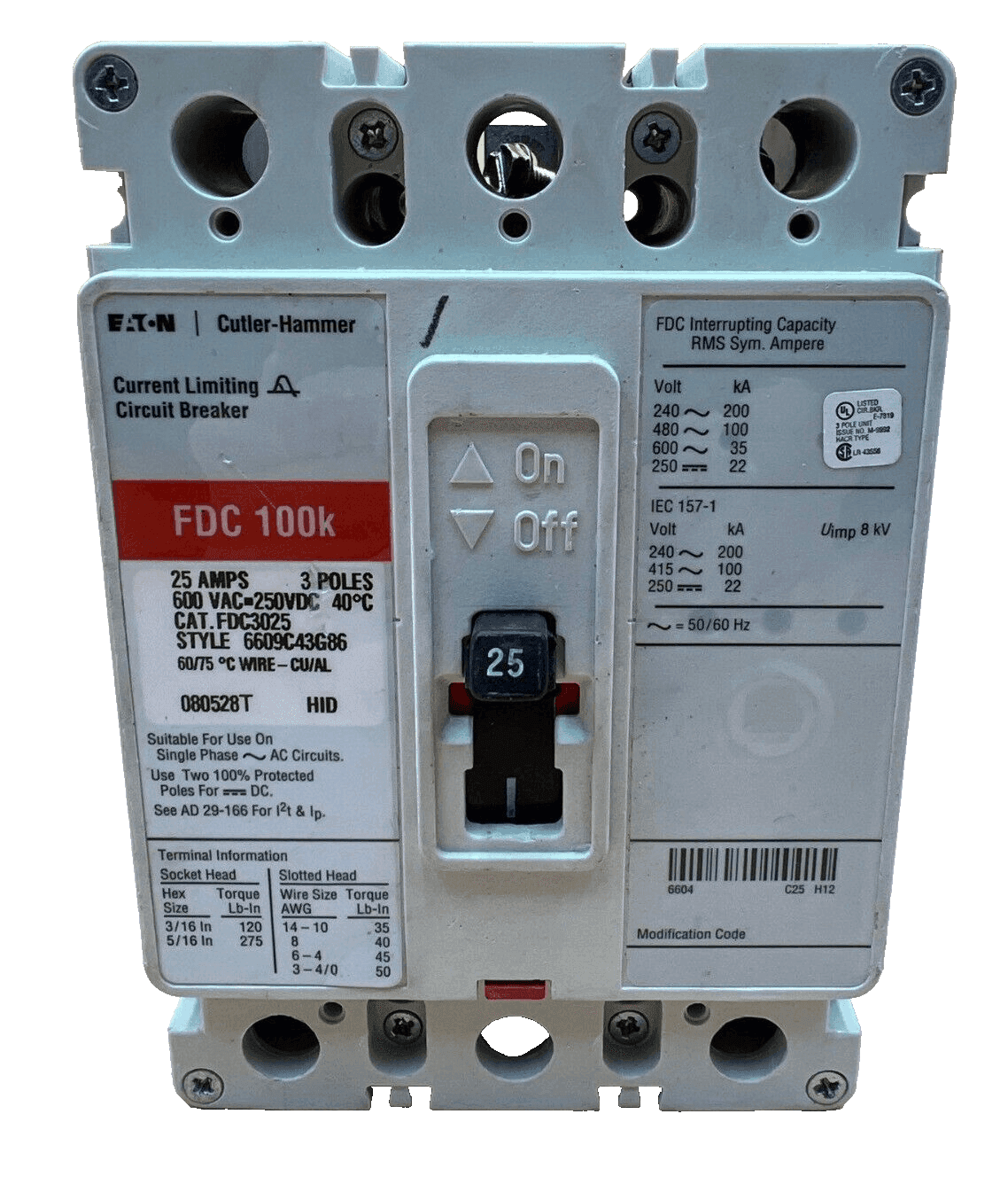 Eaton FDC3025 Circuit Breaker — image 1 of 6