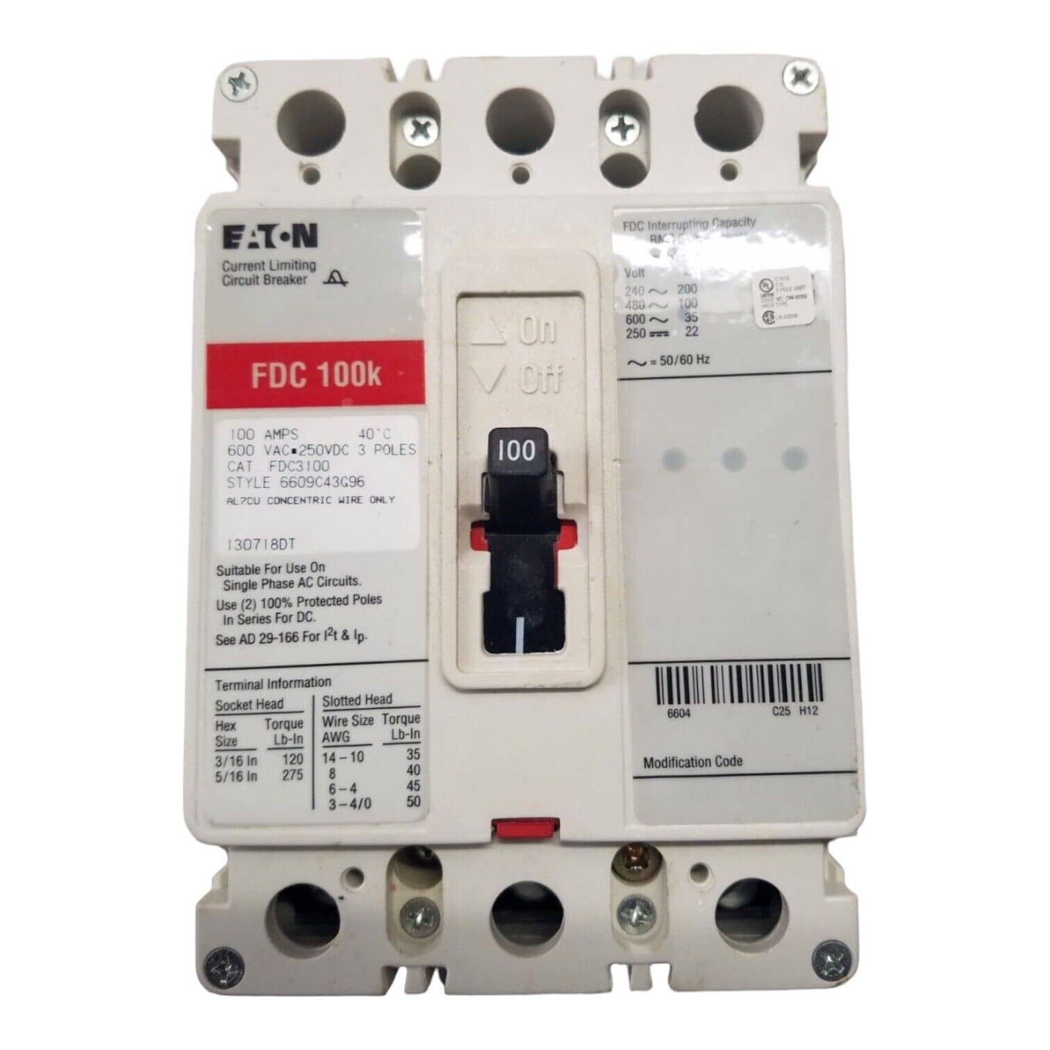 Eaton FDC3100 Circuit Breaker — image 1 of 7
