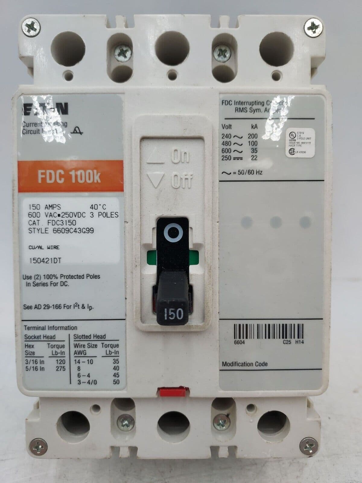 Eaton FDC3150 Circuit Breaker — image 1 of 6