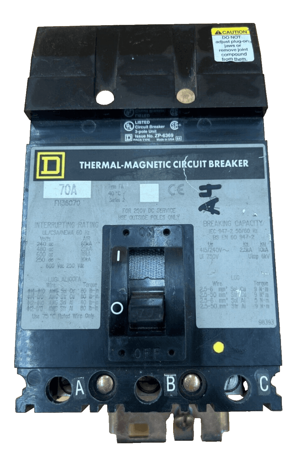 Square D FH36070 Circuit Breaker — image 1 of 6