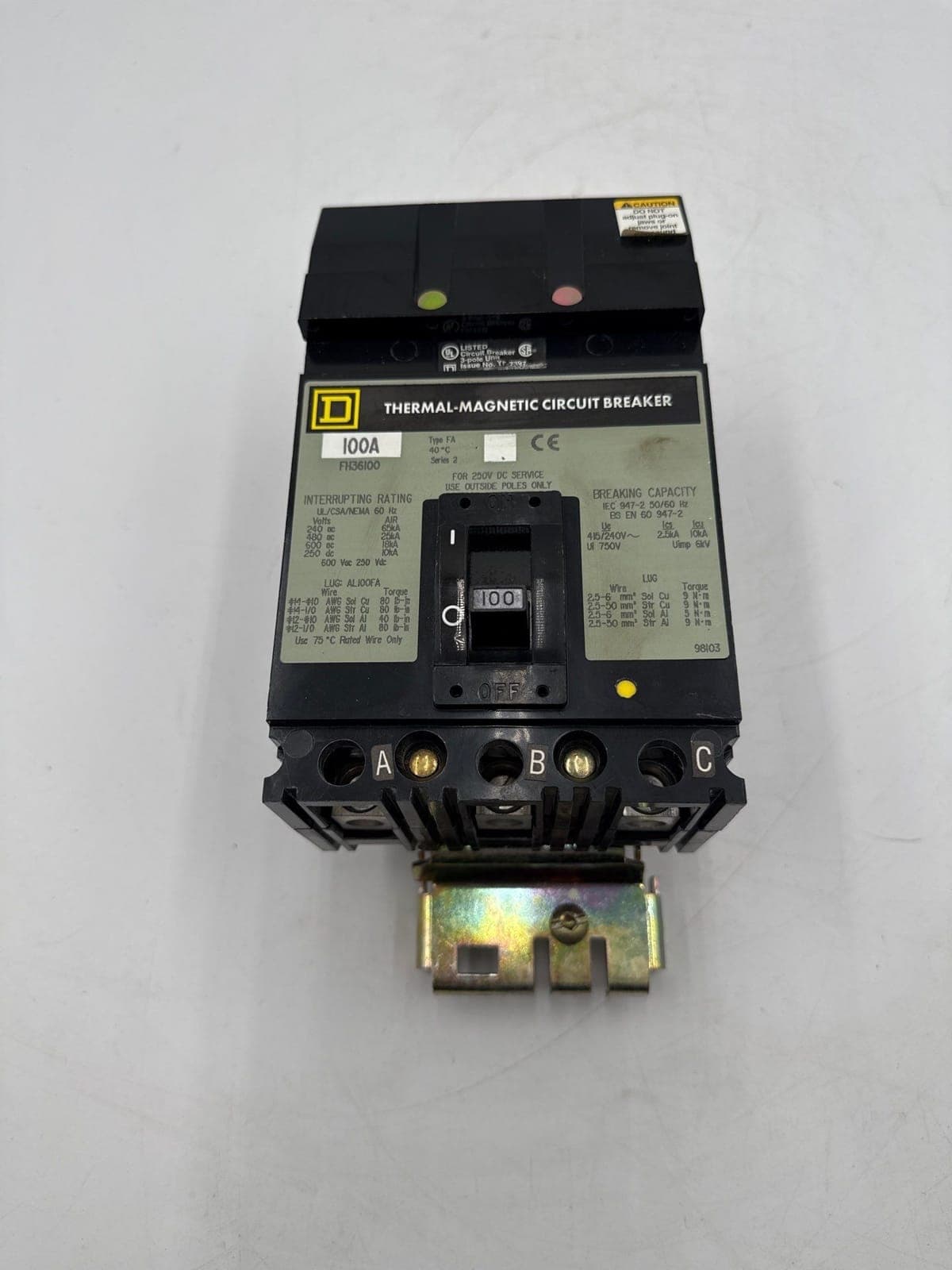 Square D FH36100 Circuit Breaker — image 1 of 9