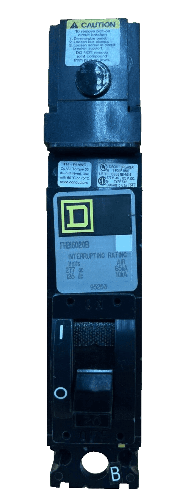 Square D FHB16020B Circuit Breaker — image 1 of 6