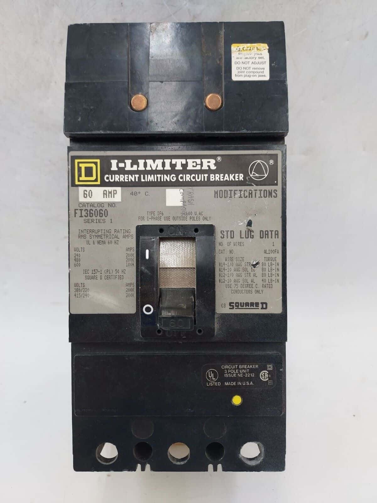 Square D FI36060 Circuit Breaker — image 1 of 8