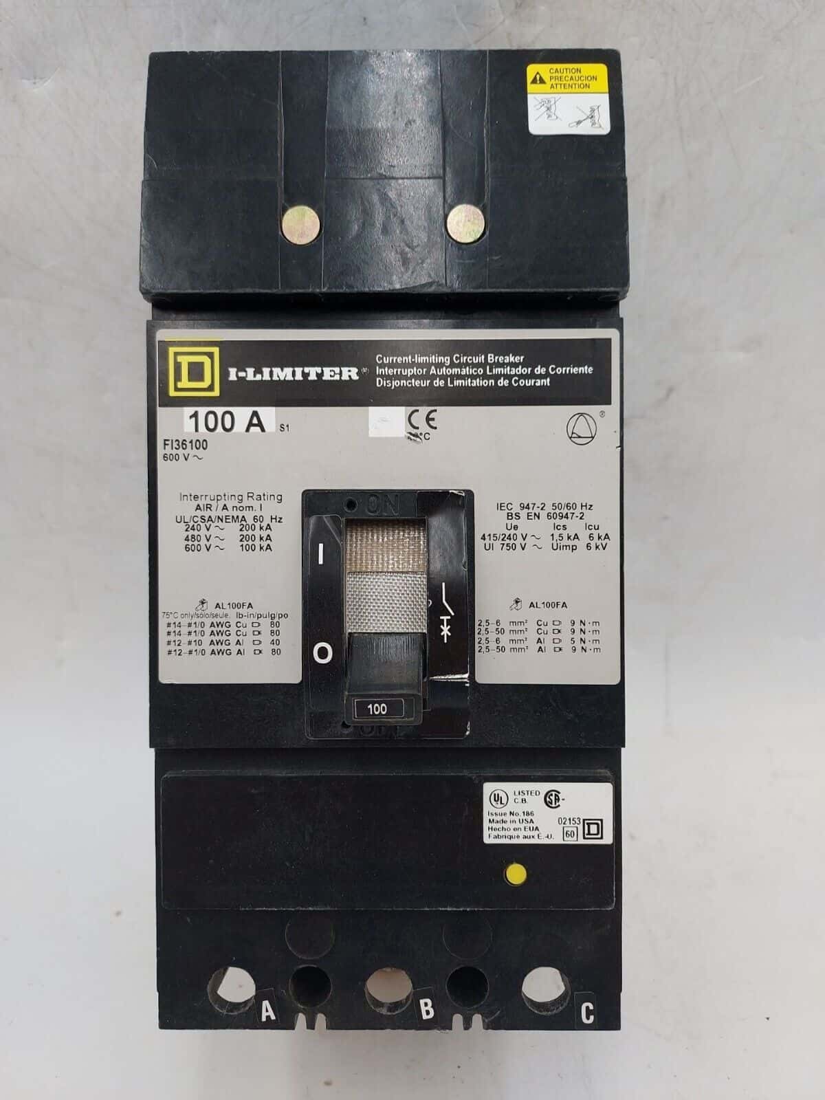 Square D FI36100 Circuit Breaker — image 1 of 7