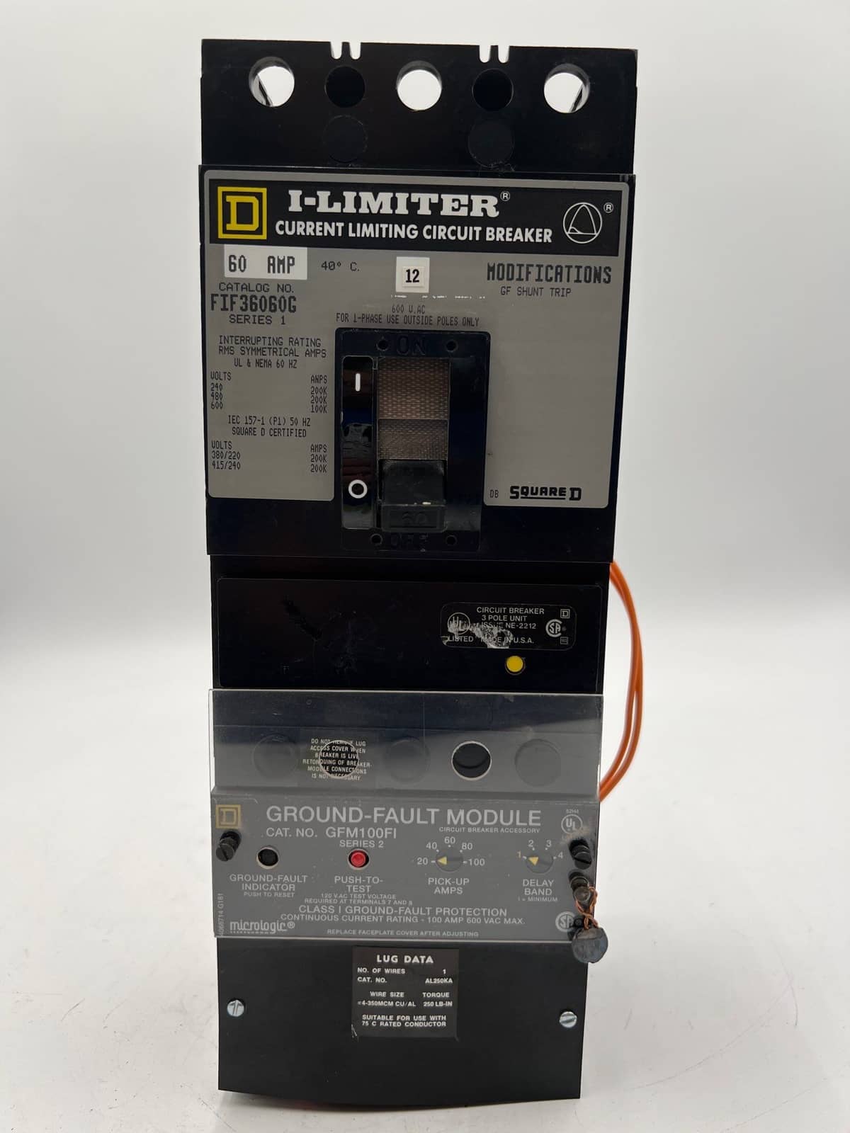 Square D FIF36060G Circuit Breaker — image 1 of 8