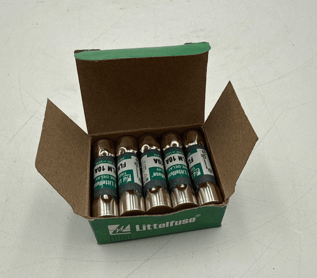 10PC Littelfuse FLM10 Midget Fuse 10A 250V Time Delay 10 Amp Lot of 10 – image 1
