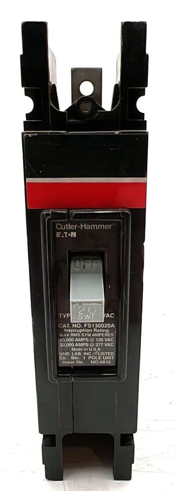 Eaton FS130020A Circuit Breaker 20A 1P 277V 1PH FS 20 Amp 1 Pole – image 1