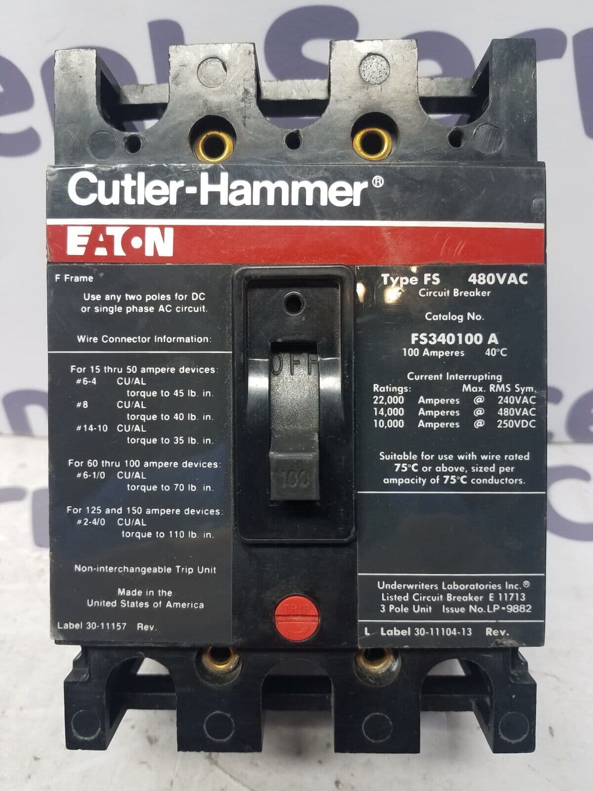 GE FS340100A Circuit Breaker — image 1 of 7
