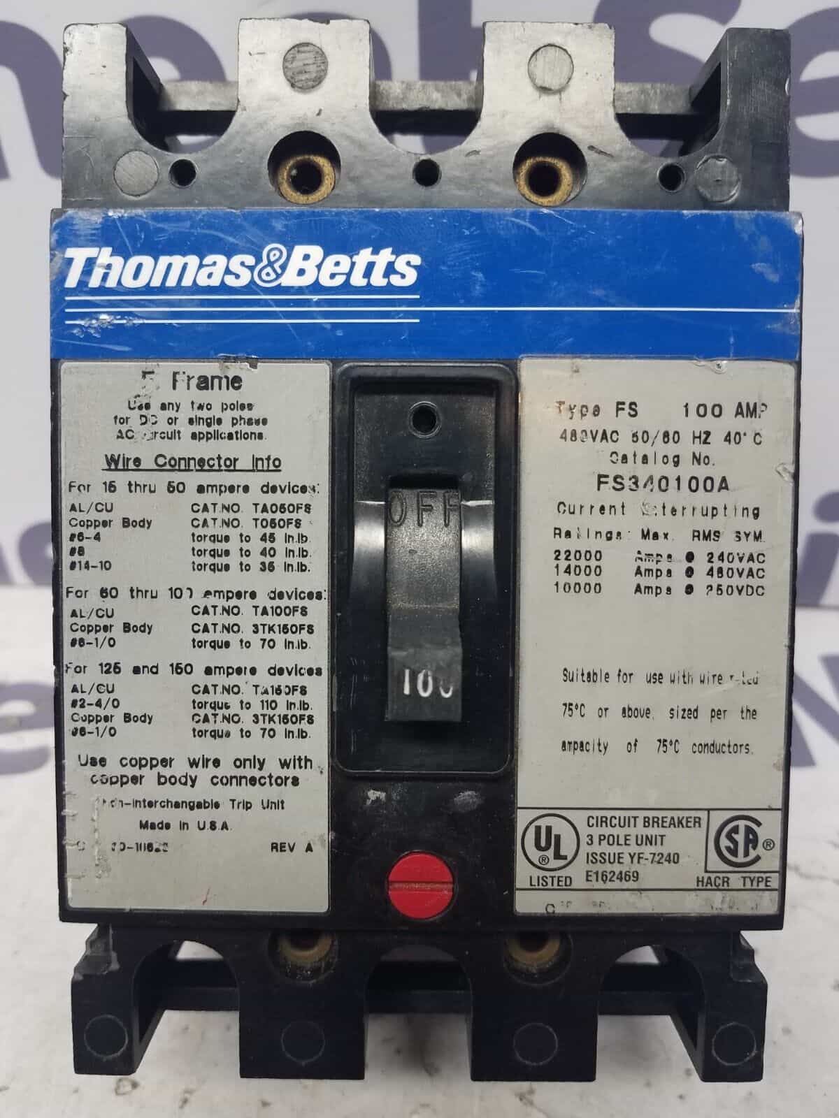 Thomas & Betts FS340100A Circuit Breaker — image 1 of 7