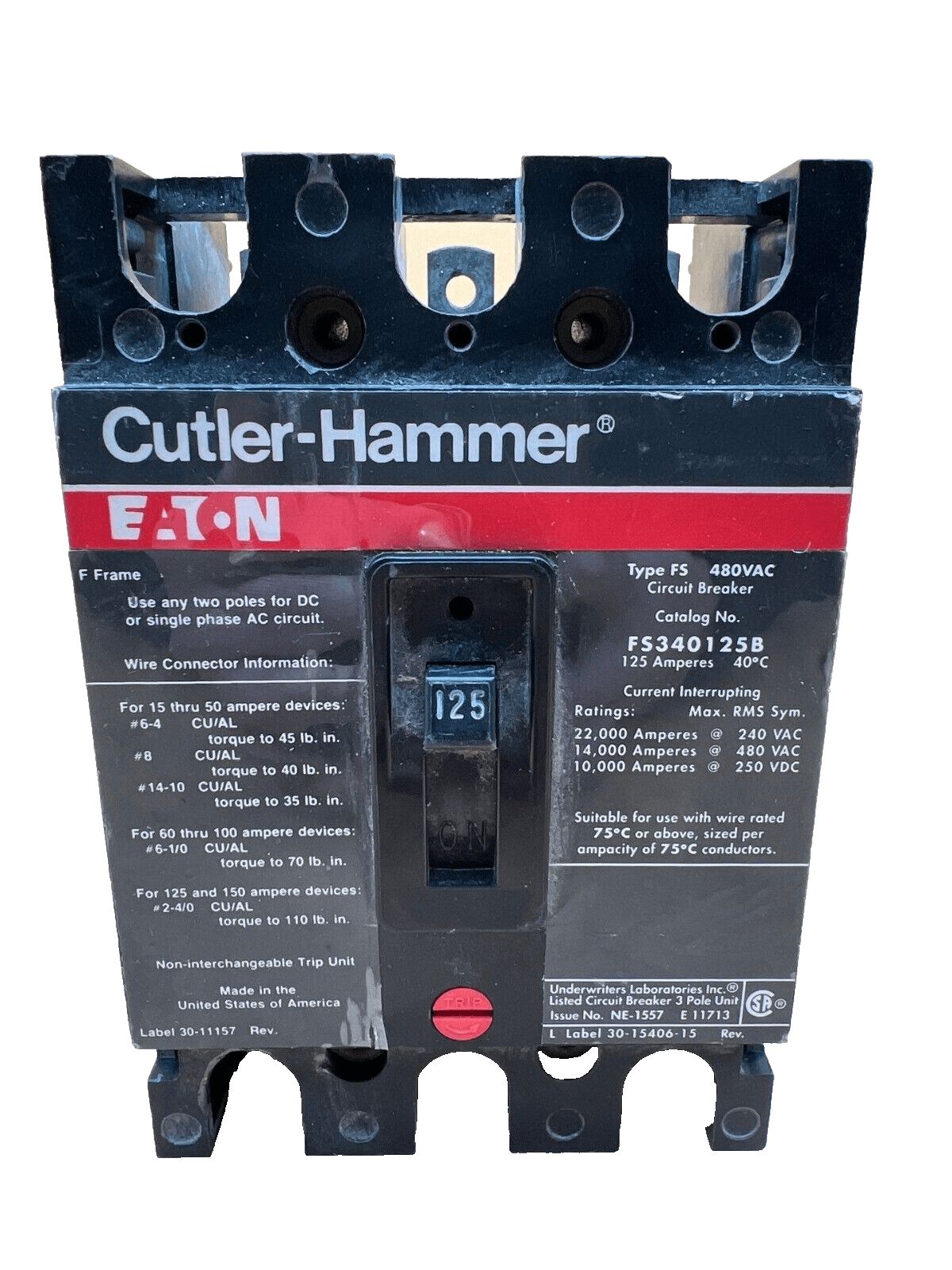 Eaton FS340125B Circuit Breaker — image 1 of 6