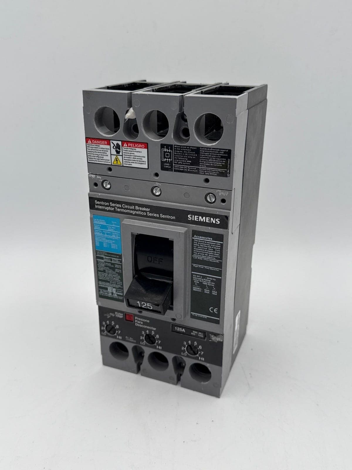 Siemens FXD63B125 Circuit Breaker — image 1 of 9