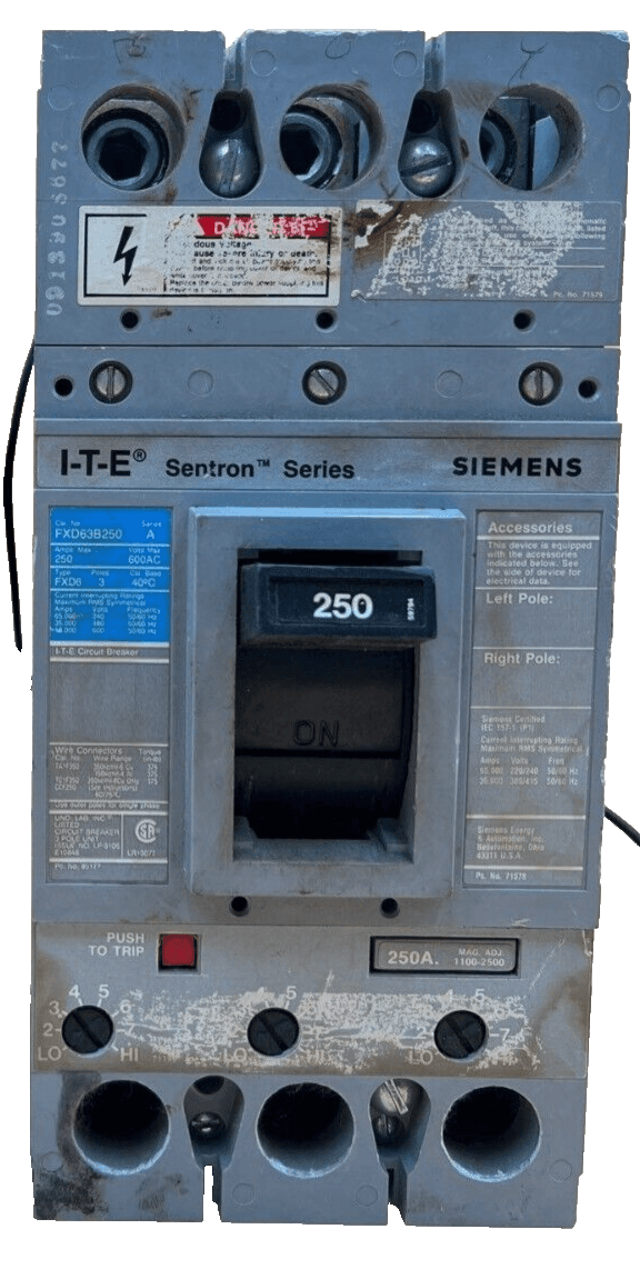 Siemens FXD63B250 Circuit Breaker 250A 480V 3PH – image 1