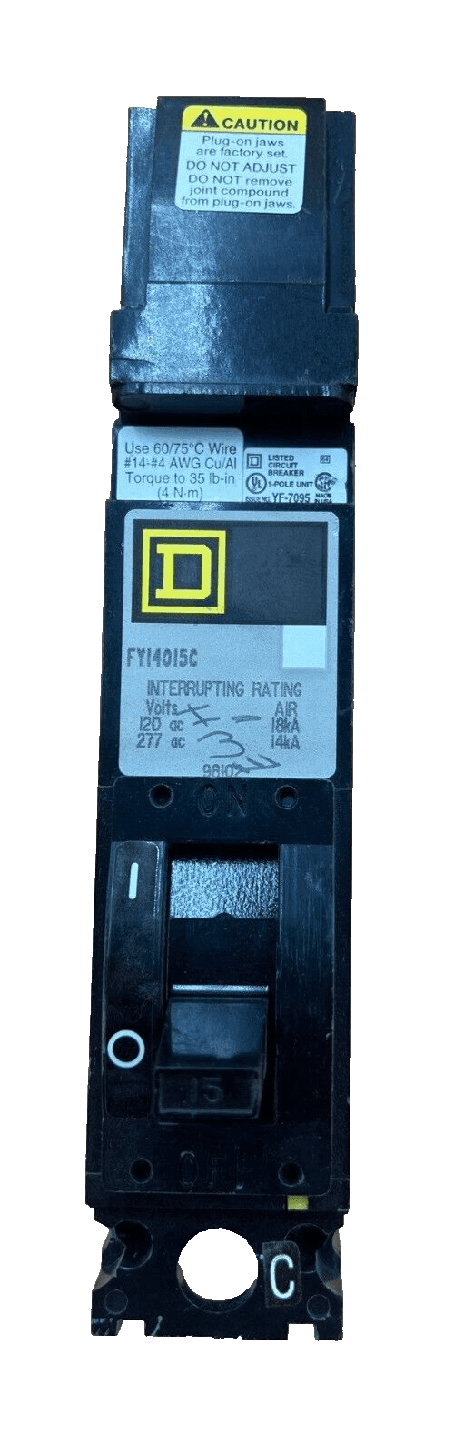 Square D SQD FY14015C Circuit Breaker — image 1 of 6