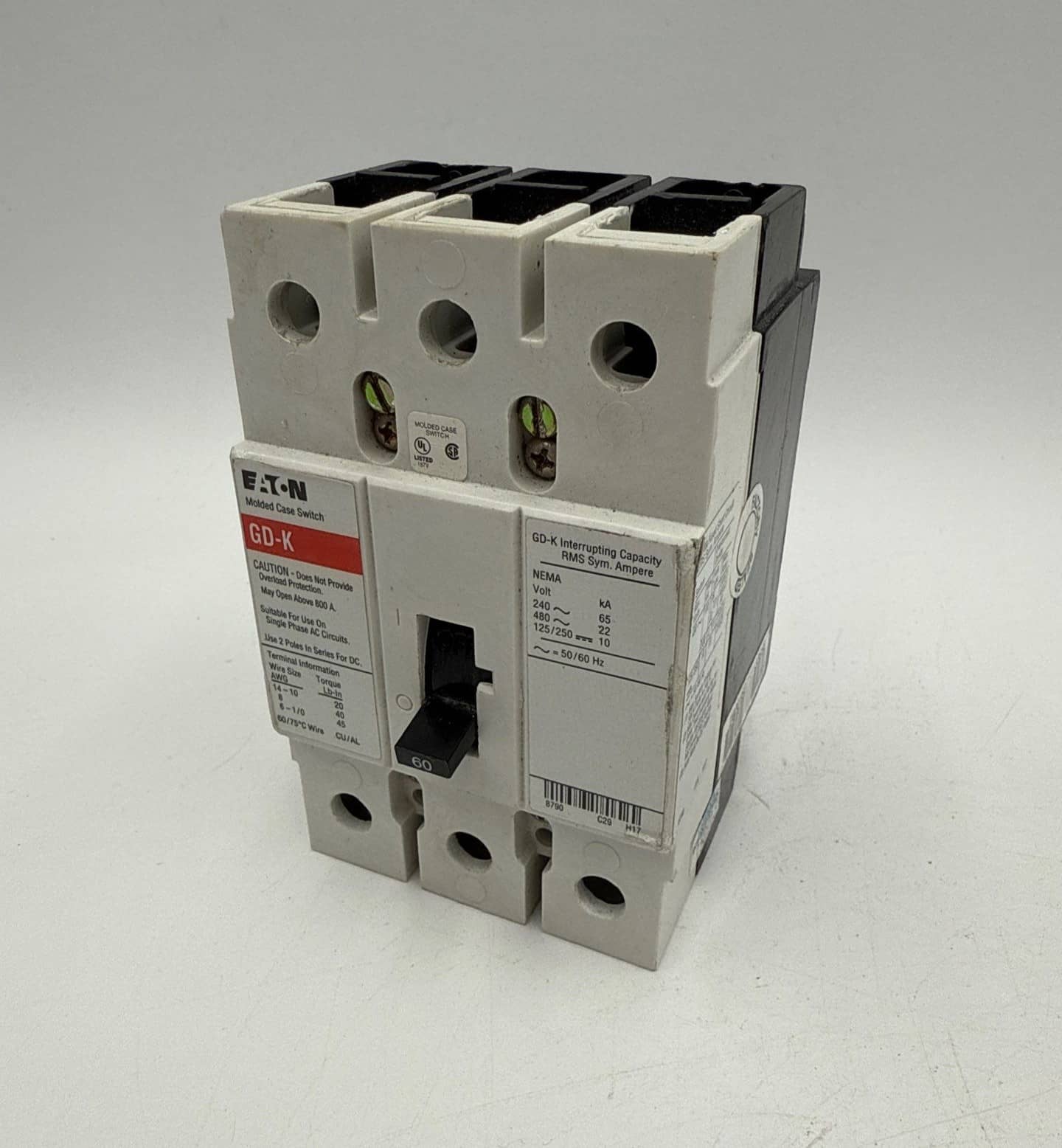 Eaton GD3060K Circuit Breaker — image 1 of 8