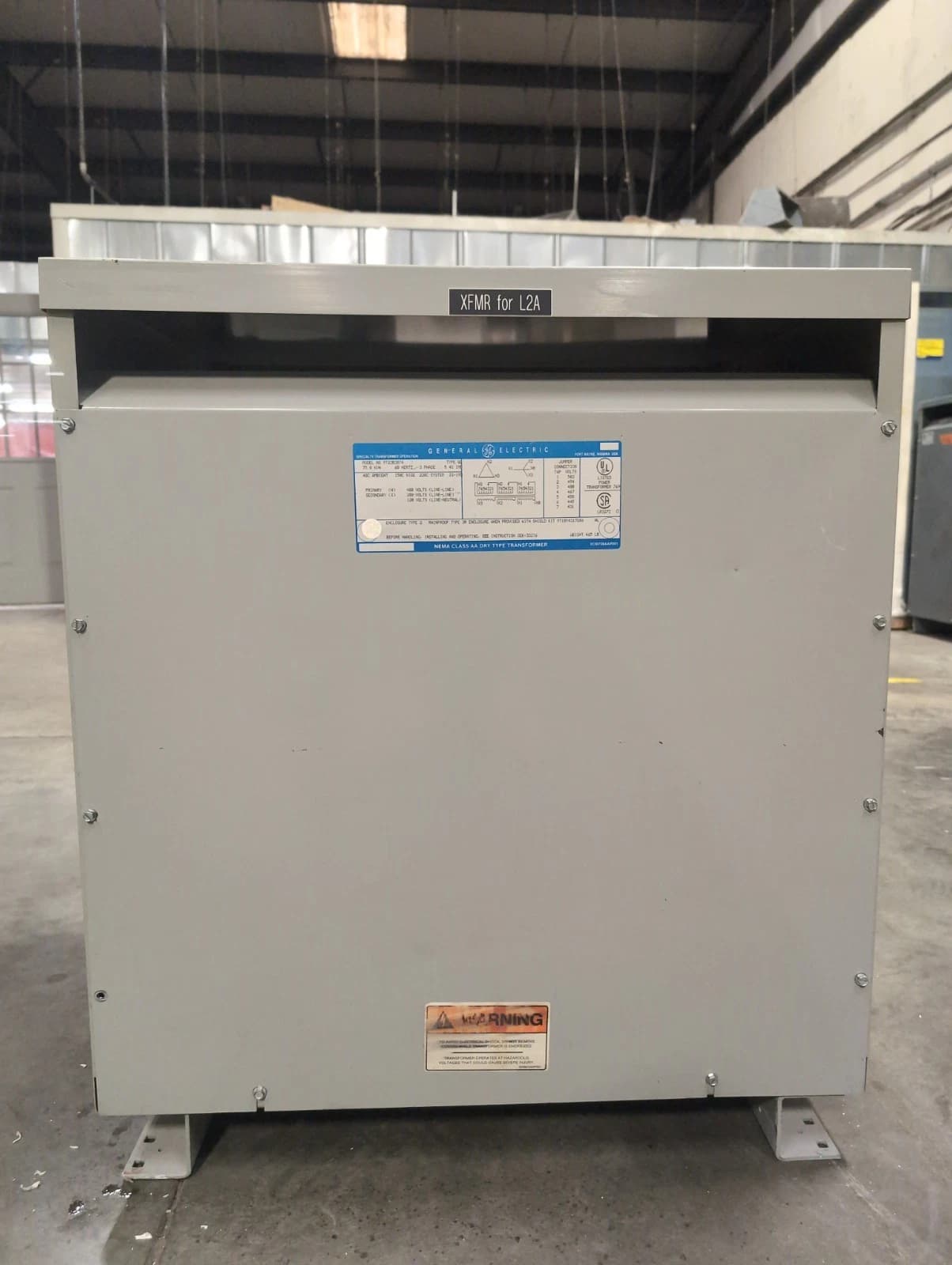 75KVA GE 3PH 9T23B3874 Transformer Pri 480V Sec 208/120V Type QL Indoor 60Hz – image 1