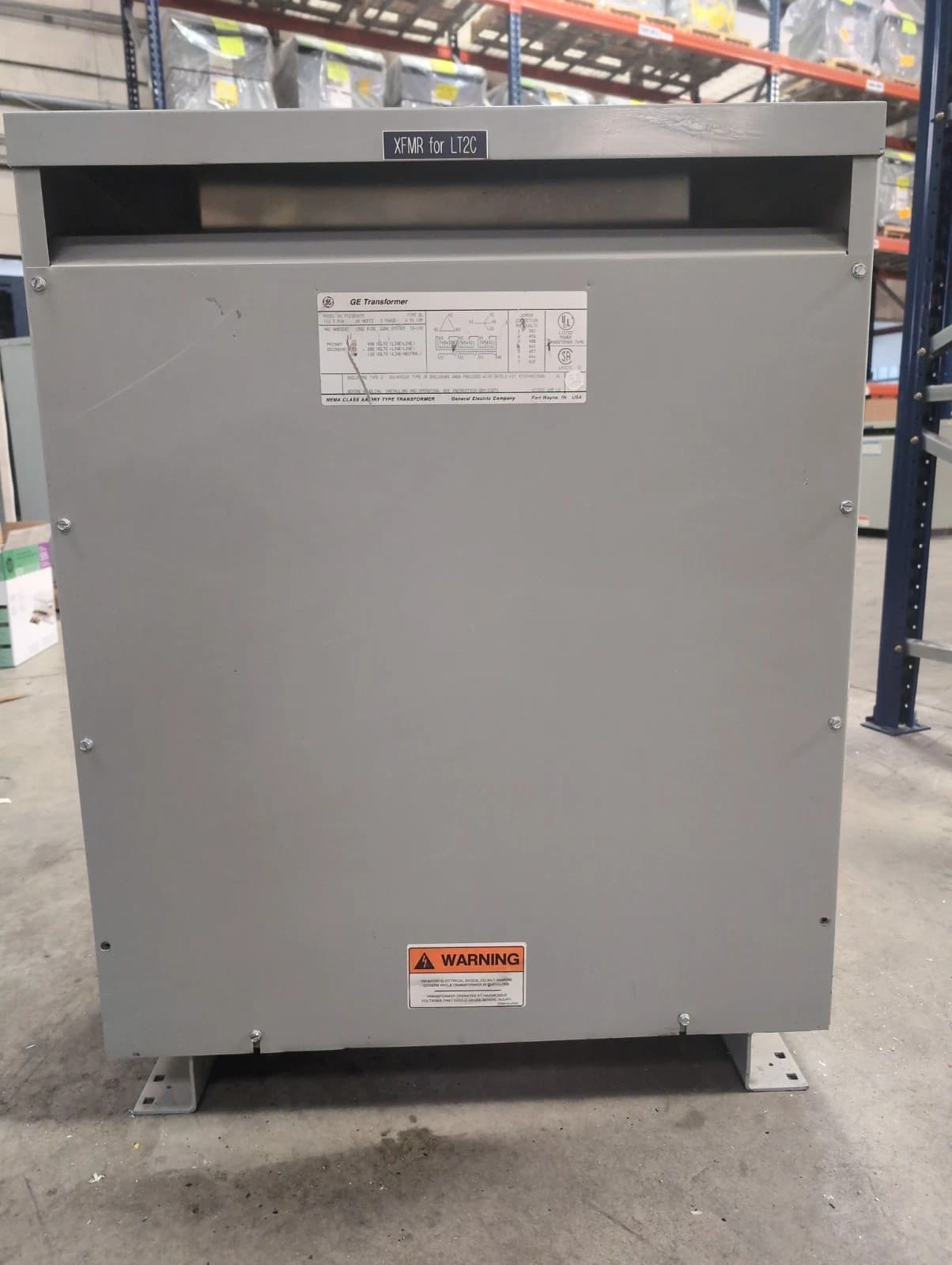 112.5KVA GE 9T23B3875 Transformer Pri 480V Sec 208/120V 3PH Indoor Encl Type QL – image 1