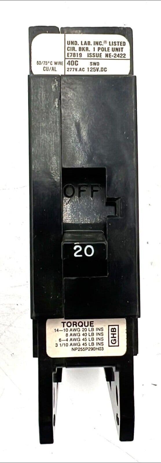 Westinghouse GHB1020 Circuit Breaker — image 1 of 6