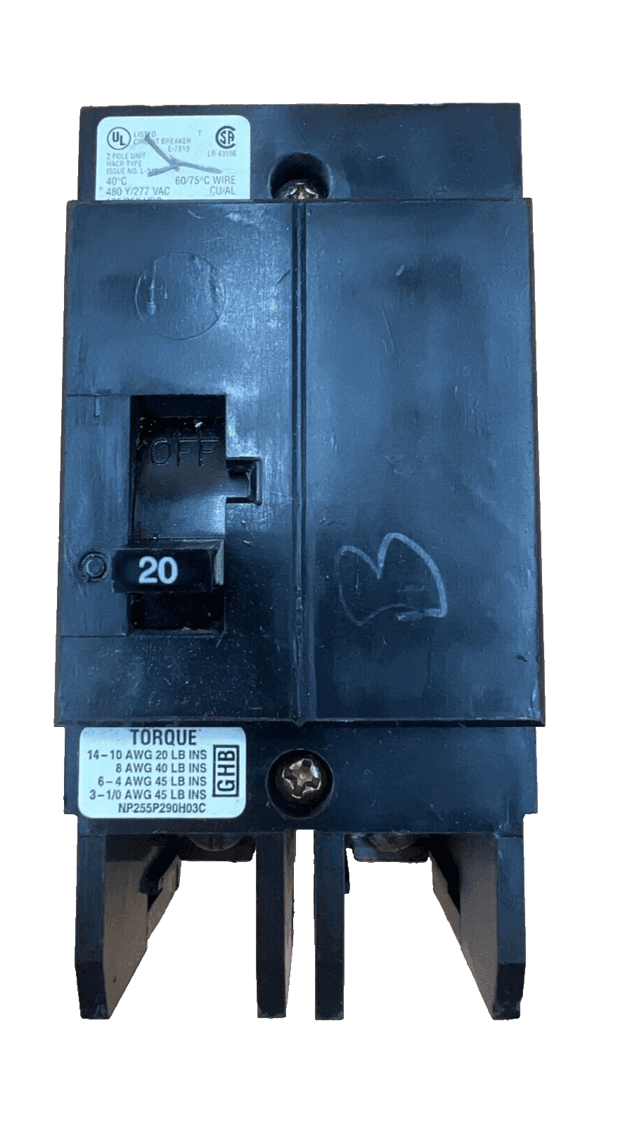 Cutler-Hammer GHB2020 Circuit Breaker — image 1 of 6