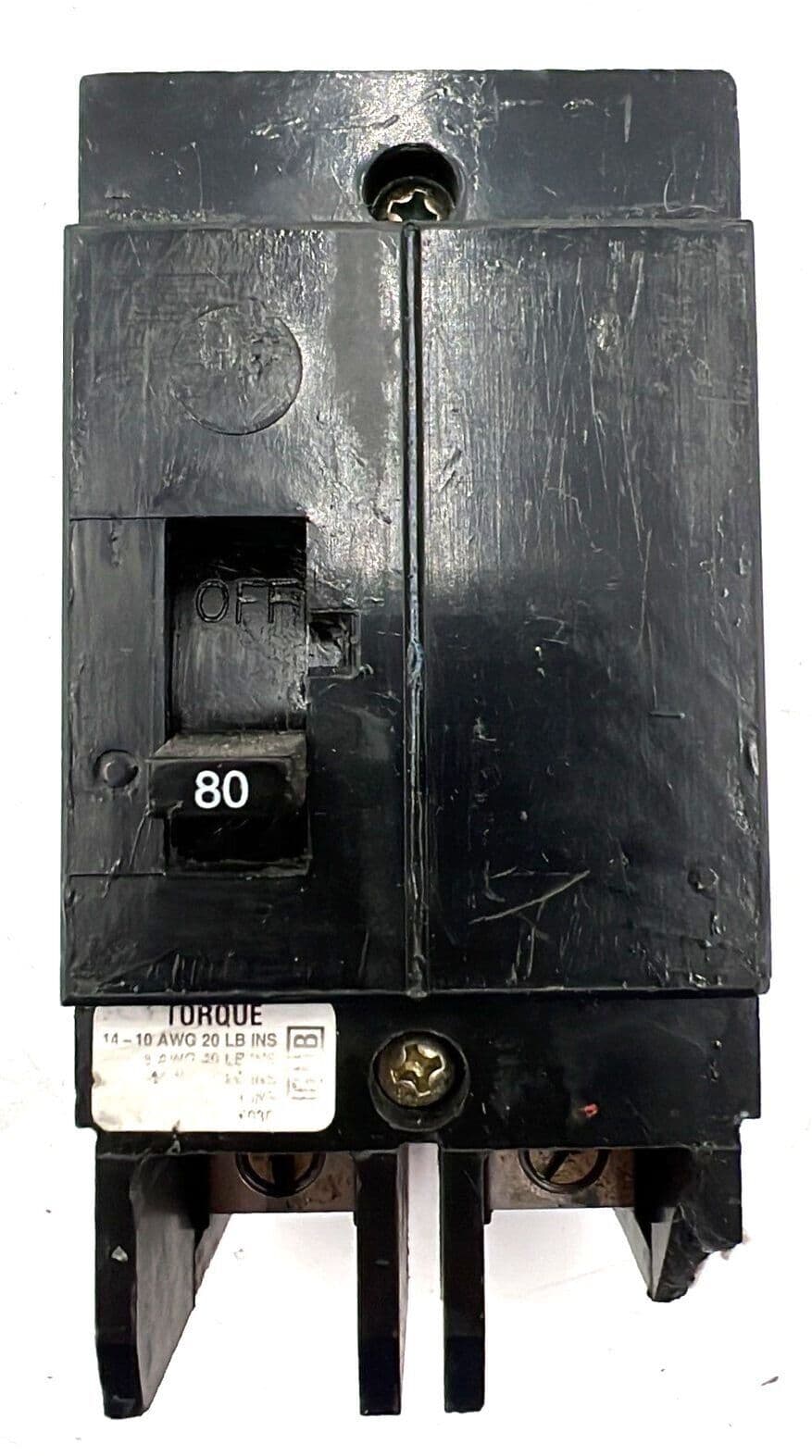 Cutler Hammer GHB2080 Bolt On Circuit Breaker 80A 2P 480V 1PH GHB 80 Amp 2 Pole – image 1