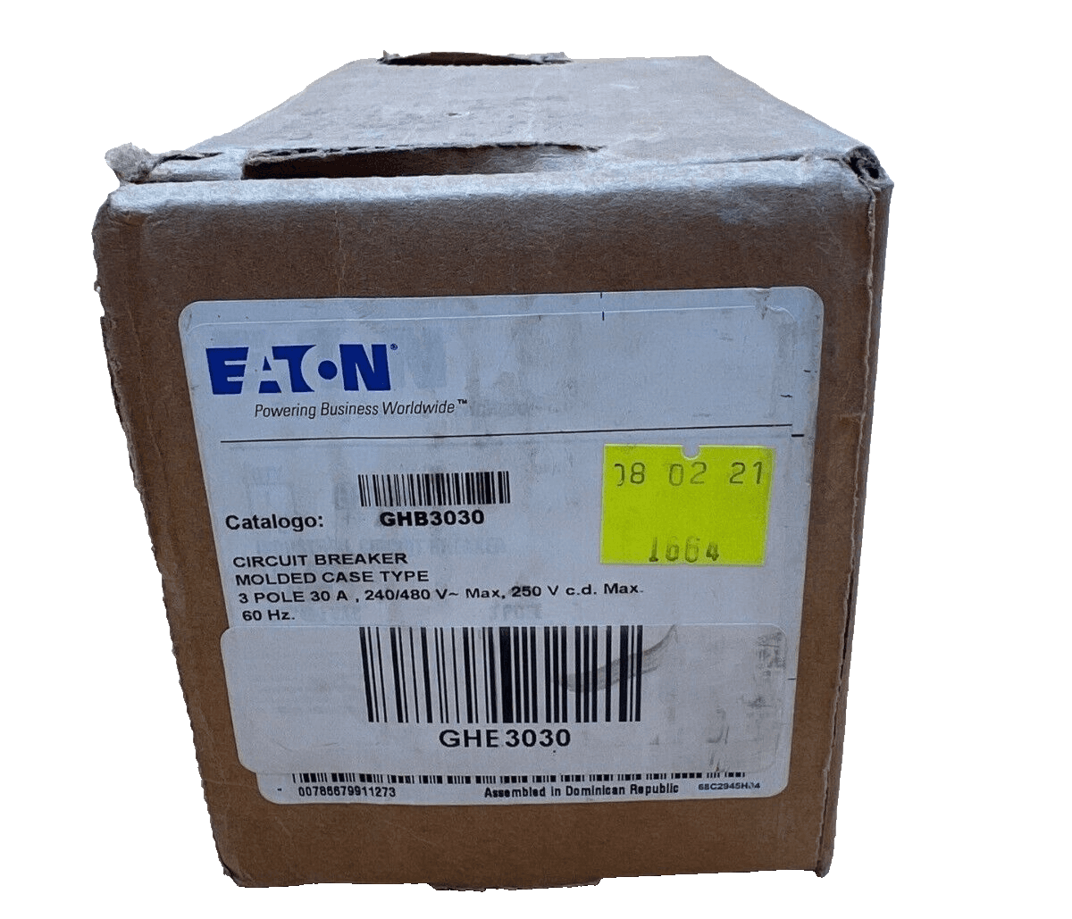 Cutler Hammer GHB3030 Bolt on Circuit Breaker 30A 480/277V 3P 30 Amp 3 Pole – image 1