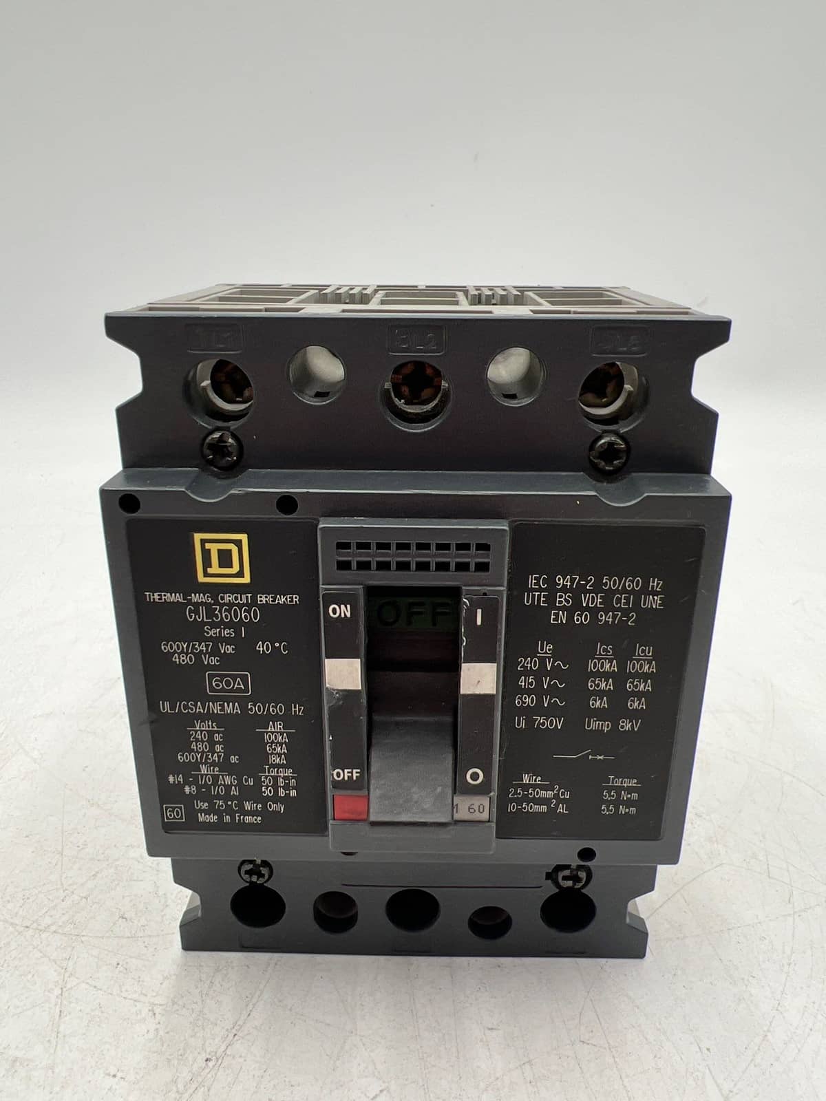 Square D GJL36060 Circuit Breaker — image 1 of 6
